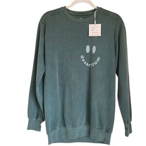 NEW uptown hippie desert bum crewneck sweatshirt green size S